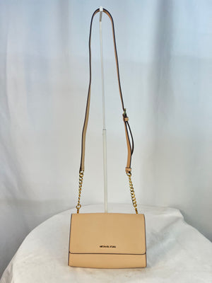 Michael Kors Jet Set Travel Crossbody Bag Beige Beige Saffiano Leather Wallet