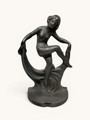 One Art Nouveau Art Deco Nude Woman Dancing Metal Bookend