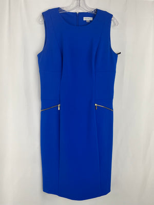 Calvin Klein Blue Sleeveless Sheath Dress Women's 12