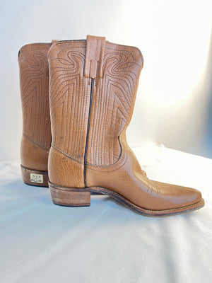 Vintage Frye Tan Leather Western Cowboy Boots Womens 5.5 A Stitched 9K09073