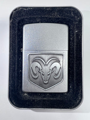 Zippo 2004 Dodge Ram Pewter Emblem Satin Chrome Lighter - Unstruck