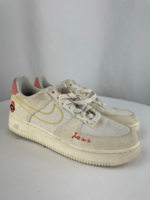 Nike Air Force 1 White Peace Rock N Roll DQ7656-100 Women's Shoes Size 7.5