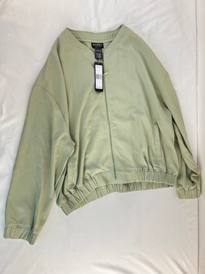 Soho Zip-Front Light Green Bomber Jacket Size L NWT