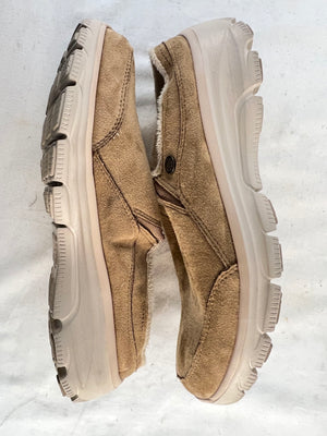 Skechers Equalizer Cozy Allure Tan Suede Faux Fur Mules Clogs 49532 Women 8.5