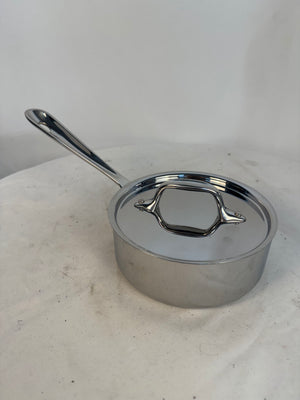 All-Clad D3 Stainless Steel 1 Qt Saucepan Pot with Lid Tri-Ply USA Made