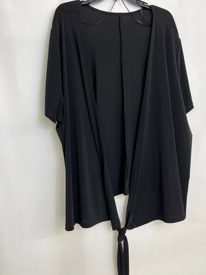 The Limited Black Wrap Blouse Women's Plus Size 3X NWT Short Sleeve NWT Tie Top