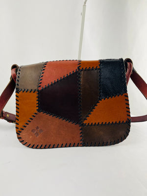 Patricia Nash Dante Patchwork Leather Crossbody Bag Boho Chic