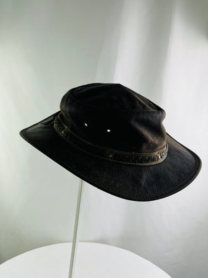 Red Rock XX-Large Australian Leather Hat Brown Braided