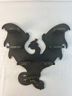 Gothic Black Dragon Wall Display Shelf Mythology Decor 7-Tiered