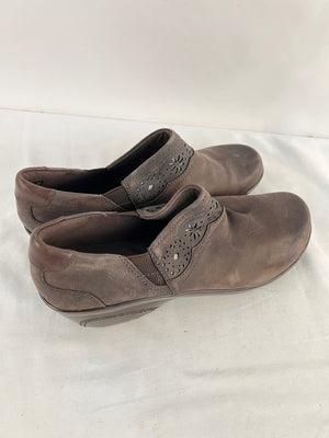 Clarks Collection Cushion Soft Leather Clog Mules Womens Size 9 M 261363124065