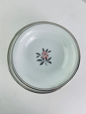Noritake Rosales 5790 China Dinnerware Set of 17 Japan Platinum Trim