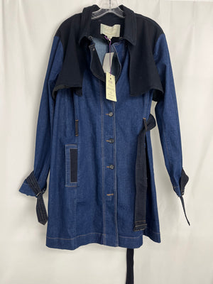 Gloria Vanderbilt Christian Siriano Rinse Denim Trench Coat Women's 18 NWT