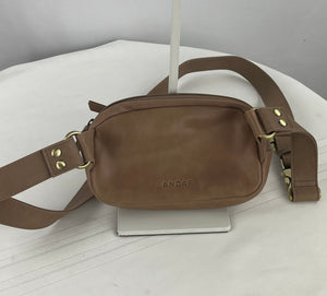 Andar Women's Taupe Full Grain Leather The Indie Belt Crossbody Bag