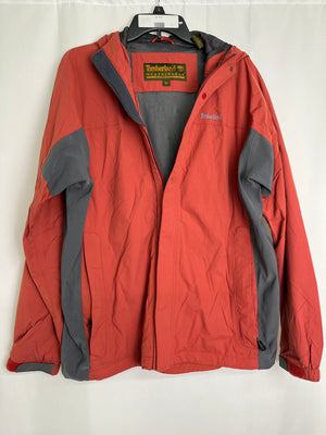 Timberland Weathergear Waterproof Nylon Men's Hooded Jacket in Faded Red Medium