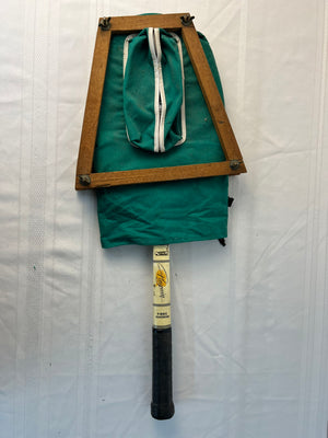 Vintage Pinguin New Silver King Tennis Racket with Wooden Press Frame