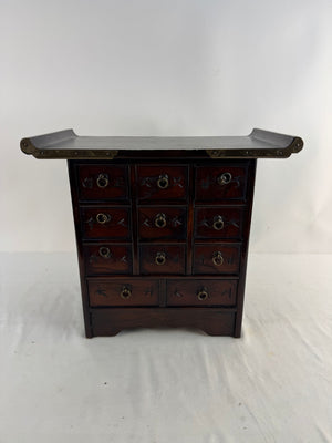 Vintage Miniature Korean Apothecary Cabinet 11 Drawer Herb Medicine Spice Chest