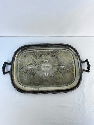 Vintage Sheets Rockford 1875 Silverplated Handled Butler Tray April 28 1952
