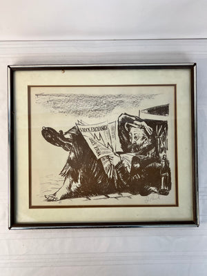 J. Paul Wall Street Stock Exchange Vintage Print Artist Proof Signed AP