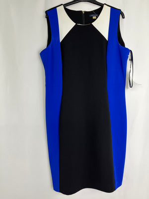 Tommy Hilfiger Blue Multi Colorblock Sheath Dress Women's 16 NWT