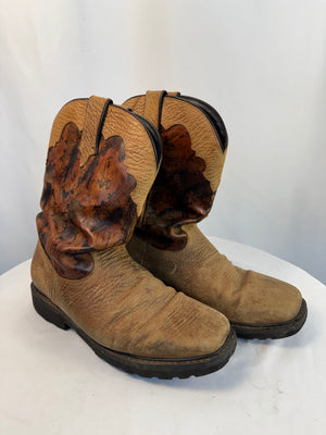 J.B. Dillon Western Work Boots 2180 Men's Size 13 EE Wide Camo Brown Leather