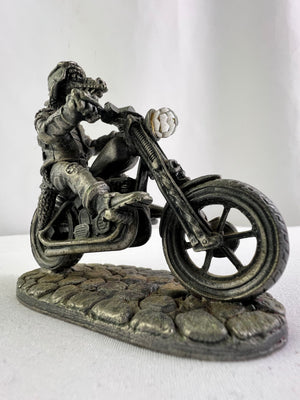 The Biker By Mark Locker 3155 U.K. Pewter 3” Tall Genuine Red And Clear Crystals