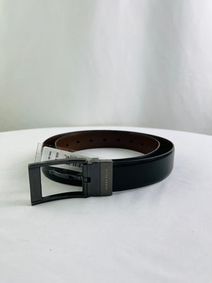 Perry Ellis Portfolio Love Triangle Reversible Leather Belt Men Size 32 NWT