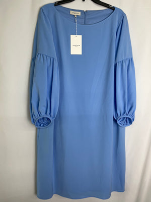 Lafayette 148 Round Neck Balloon Sleeve Shift Dress Fresh Blue Size XL NWT