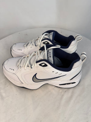 Nike Air Monarch IV 415445-102 Men's 9.5 White Navy Silver Cross Training Shoes