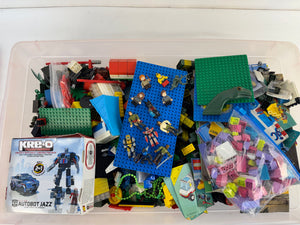 Assorted Legos, Figures, And Other Building Bricks, Bulk Lot ~12lbs