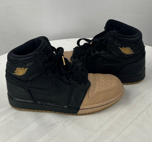 Air Jordan 1 Women's Dip Toe Black Tan Hi Top Sneakers Size 6