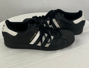 Adidas Men's Superstar Black Leather Lace Up Sneakers Size 13