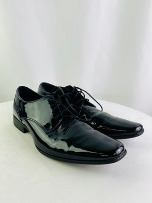 Calvin Klein Brodie Plain-Toe Oxford Dress Shoes in Black Patent Men's 13D