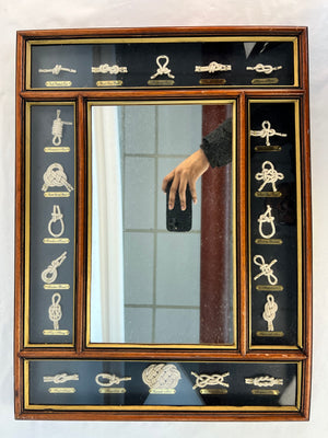 Nautical Accent Mirror Sailor Knots Shadow Box Wall Hanging 17x24”