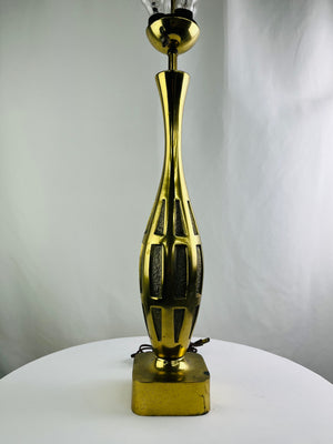 Tony Paul for Westwood Studios Heavy Brass Table Lamp Works Vintage MCM
