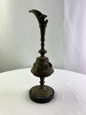 Antique Neoclassical Mantle Garniture Incense Burner Spelter Ewer - AS IS