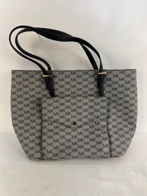 Michael Kors Fulton Small Signature Logo Top Zip Tote Bag Grey Monogram Canvas