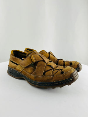 Timberland Brown Leather Woven Fisherman Loafers Men's 9.5M | 79515