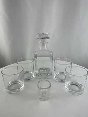 Punisher Decanter set with Decanter, 4 Rocks Glasses and 1 Shot Glass