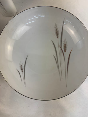 VTG Platinum Wheat Fine China Japan Casserole Dish Vegetable Serving Bowl Set