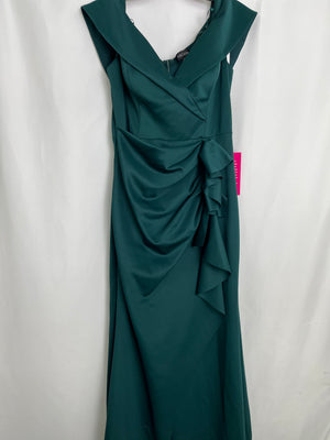 Xscape Patti Hunter Green Scuba Off the Shoulder Crepe Gown Women's 16 NWT