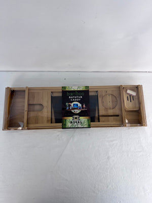 Royal Craft Wood Foldable Bamboo Bathtub Tray Caddy Expandable Bath Table