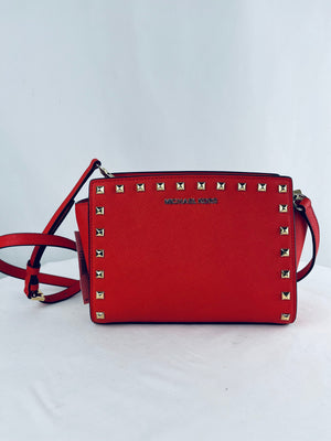 Michael Kors Selma Saffiano Leather Crossbody Handbag in Mandarin NWT