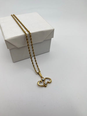 Michael Anthony 14K Yellow Gold Necklace 6.8g Double Heart Rope Chain 18 in.