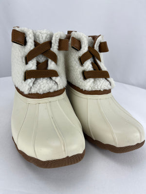 SKECHERS Pond Sherpa Snuggle Women's Size 6 Natural Waterproof Duck Boots 167036