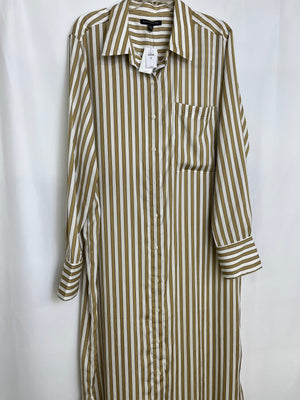 Banana Republic Striped Shirt Dress Women XL Tall NWT Long Sleeve Button Up