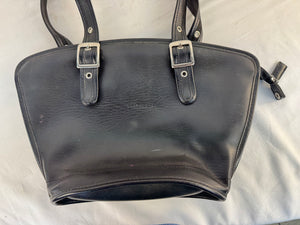 Vintage Coach Kimball Zip Black Leather Bag 9911 Flared Taco Crossbody 90s USA