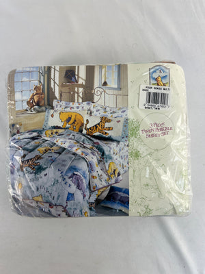 Vintage Classic Pooh Four Seasons Twin Sheet Set 3 Pc Percale Disney Sealed