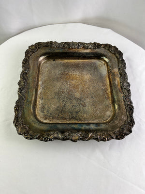 The Sheffield Silver Company Silver Plated Vintage Square Tray 12" x 12"