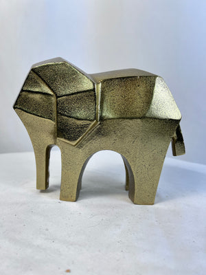 Project 62 Gold Metal Geometric Elephant Statue Modern Low-Poly Cubist
