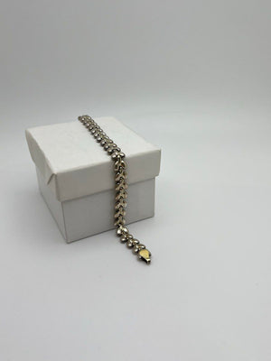Italy 925 Sterling Silver Bracelet 7.5g Heart Link Chain 7 in.